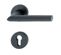 Hoppe Paire de béquilles sur rosace Stockholm 1140/42K/42KS Noir mat - Clé i - 11688464