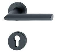 Paire de béquilles sur rosace Stockholm HOPPE 1140/42K/42KS Noir mat - Clé i - 11688464 Noir G