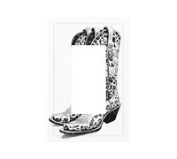 Paire de bottes de cowgirl - Motif léopard - Plaque murale à bascule simple - Décoration pour la maison, la cuisine, la salle de bain