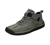 Paire de bottines pour femme en cuir synthétique - Chaussures de loisirs tendance pour homme, vert, 39 EU