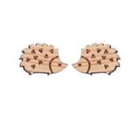 Paire de boucles d'oreilles à bouton rondes en bois marron avec pointe de flèche en acier inoxydable, boucles d'oreilles en bois en forme d'animal pour bijoux femme mode with nice