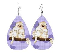 Paire de boucles d'oreilles mignonnes en cuir de singe doré en forme de goutte d'eau pour femme - Légères et pendantes en cuir synthétique