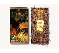Paire de bougies de sorts habillées de 20 cm | Cire d'abeille | Herbes et fleurs | Roulées à la main | Sorcellerie | Païen | Wiccan (Richesse)