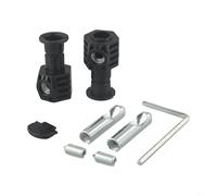 Paire de boulons de fixation plaqués zinc pour toilettes suspendues avec matériel en acier inoxydable et plastique, 7 x 4 cm (noir)