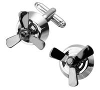 Paire de boutons de manchette amusants style hélice d'avion smoking pour homme, M, Acier inoxydable, N'ont pas