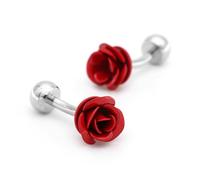 Paire de boutons de manchette amusants style rose smoking pour homme, M, Acier inoxydable, N'ont pas