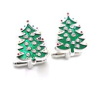 paire de boutons de manchette d'arbre de noël boutons de manchette nouveauté cadeaux de noël boutons de manchette de mariage pour femmes hommes robe cadeau d'affaires Deft a traité