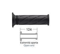 Revetement poignee domino moto on road style suzuki noir open end gauche 124 mm
