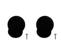 Paire de boutons ronds pour meubles de porte, armoires, tiroirs de chevet, portes - Bouton rond pour meubles - Petit bouton en zamak couleur noir