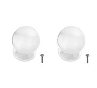 Paire de boutons ronds pour meubles de porte, armoires, tiroirs de chevet, portes - Bouton rond pour meubles - Petit bouton en zamak couleur blanc