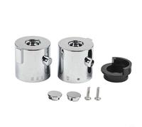 Paire de boutons thermostatiques de contrôle de la température de douche en chrome, volant de rechange en plastique ABS avec marquages de température blancs, compatible avec les robinets mitigeur de