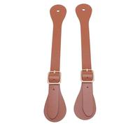 Paire de Bretelles D'éperon en Cuir Synthétique, Boots Cowboy Spur Stracles Longueur Réglable pour Le Matériel D'équitation équestre, Boots Equipment for Men Women (Brown)