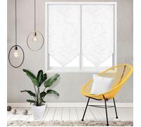 Soleil d'ocre, Osaka Paire de Brise-bise, Polyester, Blanc, 60x120 cm