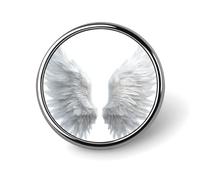 Paire de broches rondes blanches en forme d'ailes d'ange pour homme et femme