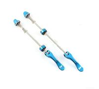Paire de brochettes de verrouillage de roue de vélo de route à dégagement rapide avec poignées en alliage d'aluminium et tiges en acier inoxydable pour une utilisation stable (bleu)