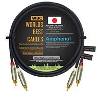 Paire de câbles d'interconnexion audio directionnel haute définition 1,5 m - Fabriqué sur mesure par Worlds Best Cables - Mogami 2549 et des connecteurs RCA Amphenol ACPR, plaqués or