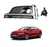 Paire de caches de Grille de Feux de Brouillard Avant pour Audi A5 2017-2020, Couverture de Remplacement pour Pare-Choc,Left- Silver