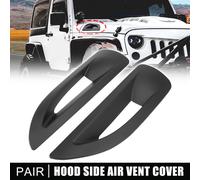 Paire de caches de ventilation latéraux de capot noir mat pour Jeep Wrangler JK JKU Unlimited Rubicon 2007-2017