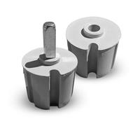 Paire de Capuchons de Store avec Trou de 14 mm et Broche Carrée de 13 x 13 mm, Diamètres de 60-63 - 70 mm. Capuchon pour Rouleau Enrouleur pour Store Extérieur (CAPUCHONS POUR ROULEAUX DE 63 MM)