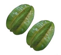 Paire de caramboles artificielles pour décoration d'intérieur et de photographie avec texture réaliste et finition vive (vert)