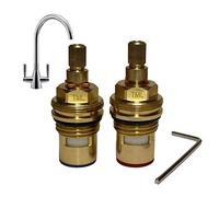 Paire de cartouches de robinet en céramique compatibles Franke Eiger | Valves quart de tour 28 cannelures