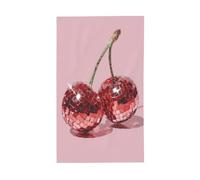 Paire de cerises rouges avec boules disco pour maison de cour, bannière de vœux avec œillets, décoration d'intérieur ou d'extérieur