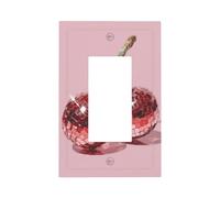 Paire de cerises rouges avec effet boule disco - Plaque murale à bascule simple - Décoration pour la maison, la cuisine, la salle de bain