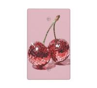 Paire de cerises rouges avec effet boule disco simple pour interrupteur mural vierge 1 gang pour cuisine, salle de bain, taille 11,4 x 7 cm