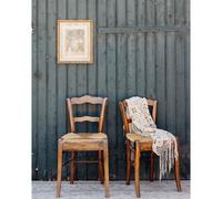 Paire de chaises en bois et paille n°1147