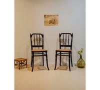 Paire de chaises en bois noir n°1219