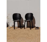 Paire de chaises en cuir noir n°1448