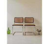 Paire de chaises en métal et cannage n°1668
