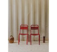 Paire de chaises en métal rouge n°1589