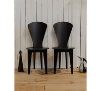 Paire de chaises en simili cuir noir n°1694