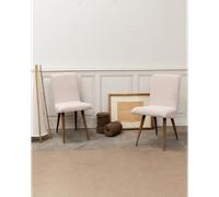 Paire de chaises en tissu bouclette blanc n°1691