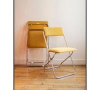 Paire de chaises jaune moutarde pliantes n°1647