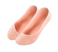 Paire de chaussettes à talon gercé en gel de silicone pour femme, beige, taille unique