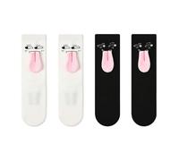 Paire de chaussettes assorties, chaussettes de langue magnétiques, 2 paires de chaussettes magnétiques amusantes pour couples de baisers - Chaussettes amusantes pour homme et femme - Chaussettes de