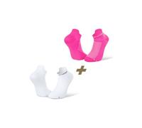 Paire de chaussettes bv sport light 3d ultra courte x2 blanc rose
