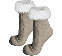 Vivezen - Paire De Chaussettes, Chaussons Polaires Mixtes - Taille 35-39 - Beige