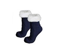 Vivezen - Paire De Chaussettes, Chaussons Polaires Mixtes - Taille 35-39 - Bleu Marine