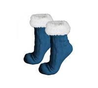 Paire de chaussettes, chaussons polaires mixtes - Taille 35-39 - Bleu pétrole -