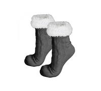 Paire de chaussettes, chaussons polaires mixtes - Taille 35-39 - Gris -