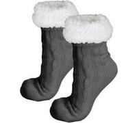 Vivezen - Paire De Chaussettes, Chaussons Polaires Mixtes - Taille 35-39 - Gris