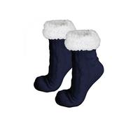 Paire de chaussettes, chaussons polaires mixtes - Taille 40-45 - Bleu marine -