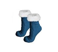 Vivezen - Paire De Chaussettes, Chaussons Polaires Mixtes - Taille 40-45 - Bleu Pétrole