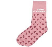 Paire de chaussettes chérie d'amour pailletées roses G
