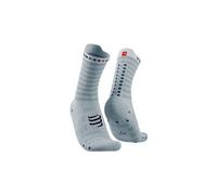 Paire de chaussettes compressport pro racing socks v4 0 ultralight run high blanc
