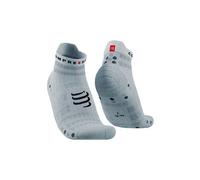 Paire de chaussettes compressport pro racing socks v4 0 ultralight run low blanc