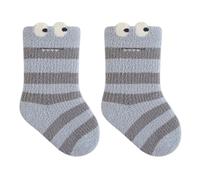 Paire de chaussettes d'hiver épaisses et chauffantes pour enfants - Hauteur du milieu du mollet - Confortables - Antidérapantes - Chaudes pour l'école - Pour activités de plein air - Épaisses et